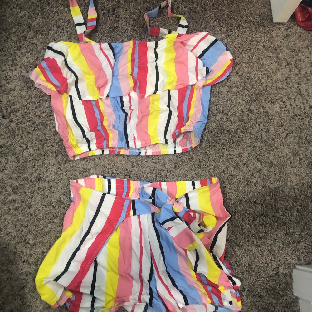 Tie front shorts